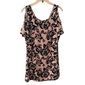 C&E Pink & Black Floral Dress